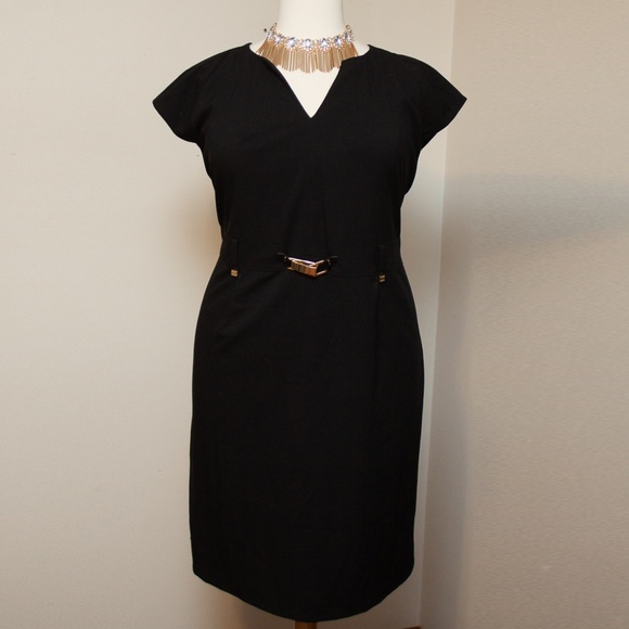calvin klein buckled sheath dress